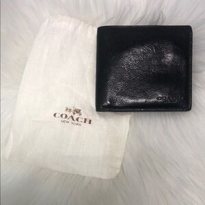 Coach Black Leather Coin Wallet